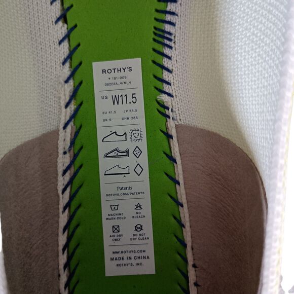 Rothy's Chartreuse Women 11.5 Ballet Flats Lime Green Bow Round Toe Knit - Picture 8 of 8